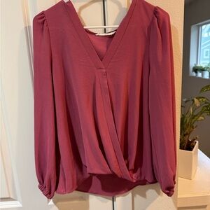 Elegant Pink V-Neck Women's Top